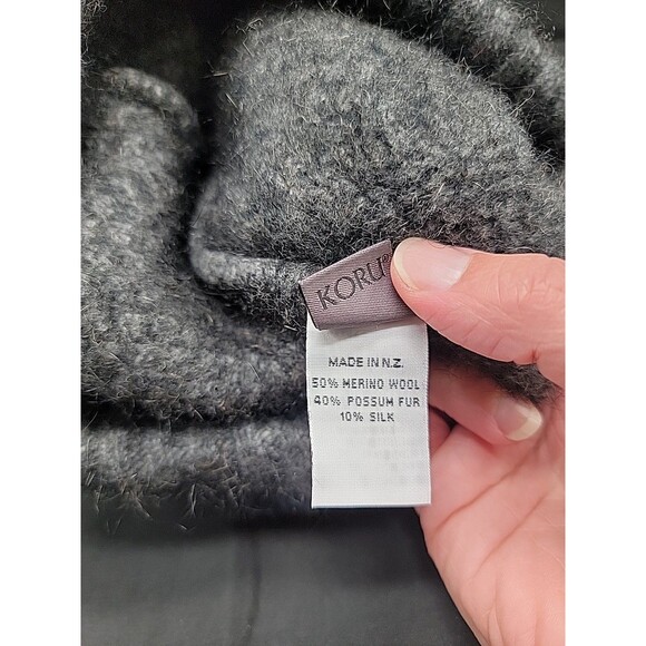 Womens Koru Wool, Possum Fur And Silk Knit Winter Hat Charchol Grey One Size - Picture 7 of 7